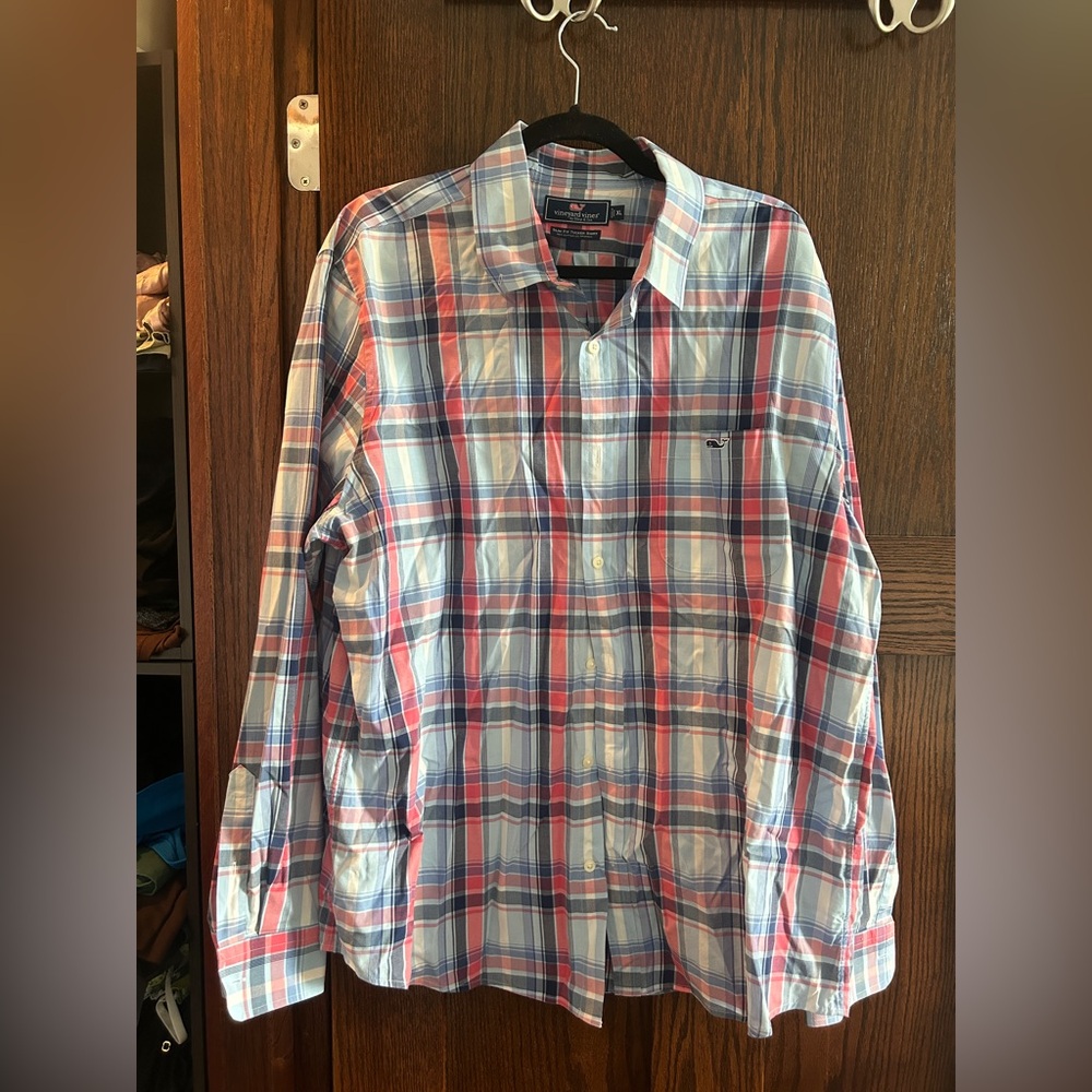 Men's Plaid Button-Up Shirt Slim Fit Tucker